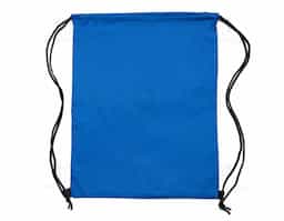 Mochila saco impermeável em fibra de poliéster. Contém bolso diagonal na parte frontal com entrada para fones de ouvido e alças de nylon.