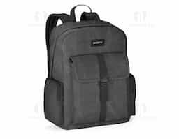 Mochila para computador em algodão canvas pré-lavado. Compartimento principal forrado, com 2 divisórias almofadadas para computador até 15.6'' e tablet até 10.5''. A mochila tem bolso frontal e 2 bolsos laterais. Parte posterior e alças são almofadadas.