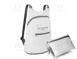 Mochila dobrável em 210D ripstop com bolso frontal
