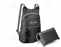 Mochila dobrável em 210D ripstop com bolso frontal