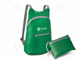 Mochila dobrável em 210D ripstop com bolso frontal