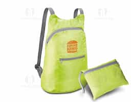 Mochila dobrável em 210D ripstop com bolso frontal