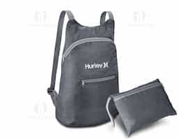 Mochila dobrável em 210D ripstop com bolso frontal