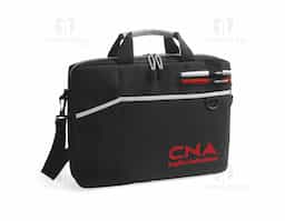 Pasta para notebook até 15.6'' em 600D com interior forrado e almofadado. Tem 2 bolsos frontais e alça de ombro ajustável. Suporte para canetas(canetas não inclusas). 
