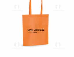 Sacola em non-woven (80 g/m²) termo-selado com alças de 55 cm. 270 x 350 mm