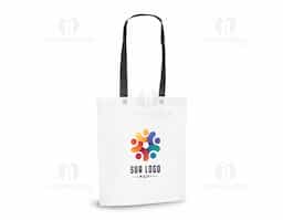 Sacola em non-woven (80 g/m²) termo-selado com alças de 55 cm. 330 x 390 x 80 mm