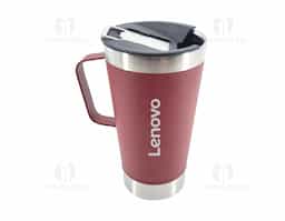 Caneca térmica de inox com capacidade para 550ml. Acompanha uma tampa de plástico e um abridor de garrafas. O abridor fica preso em um encaixe existente na tampa, porém é removível.