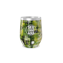 Copo térmico 320ml de parede dupla em inox livre de BPA, contém tampa com bocal.