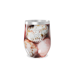 Copo térmico 320ml de parede dupla em inox livre de BPA, contém tampa com bocal.