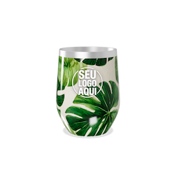 Copo térmico 320ml de parede dupla em inox livre de BPA, contém tampa com bocal.