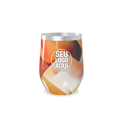 Copo térmico 320ml de parede dupla em inox livre de BPA, contém tampa com bocal.