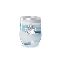 Copo térmico 320ml de parede dupla em inox livre de BPA, contém tampa com bocal.