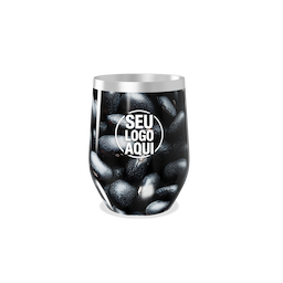 Copo térmico 320ml de parede dupla em inox livre de BPA, contém tampa com bocal.