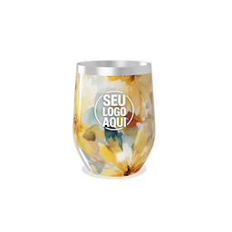 Copo térmico 320ml de parede dupla em inox livre de BPA, contém tampa com bocal.