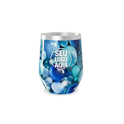 Copo térmico 320ml de parede dupla em inox livre de BPA, contém tampa com bocal.