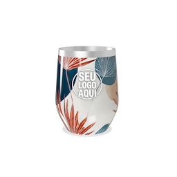 Copo térmico 320ml de parede dupla em inox livre de BPA, contém tampa com bocal.