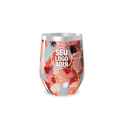 Copo térmico 320ml de parede dupla em inox livre de BPA, contém tampa com bocal.
