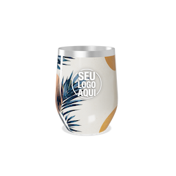 Copo térmico 320ml de parede dupla em inox livre de BPA, contém tampa com bocal.