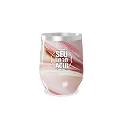 Copo térmico 320ml de parede dupla em inox livre de BPA, contém tampa com bocal.