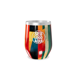Copo térmico 320ml de parede dupla em inox livre de BPA, contém tampa com bocal.