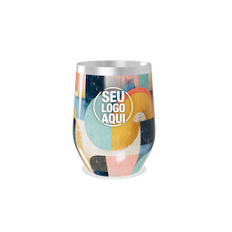 Copo térmico 320ml de parede dupla em inox livre de BPA, contém tampa com bocal.