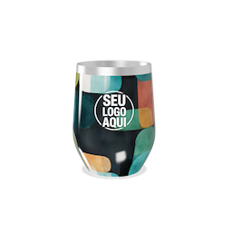Copo térmico 320ml de parede dupla em inox livre de BPA, contém tampa com bocal.