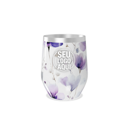Copo térmico 320ml de parede dupla em inox livre de BPA, contém tampa com bocal.