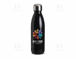 Garrafa de plástico com capacidade para 700ml, possui uma tampa de alumínio com rosca.
