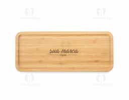 Petisqueira de bambu retangular 36 x 15