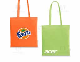 Sacola em algodão reciclado e rPET (180 g/m²) com alças de 65 cm