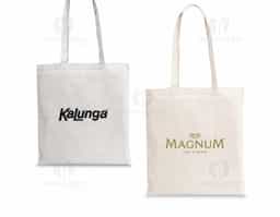 Sacola em algodão reciclado e rPET (180 g/m²) com alças de 65 cm