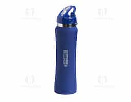 Squeeze de alumínio com capacidade de 750ml, tampa plástica com bico de canudo. Acompanha mosquetão.