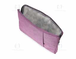 Pasta para tablet 12,4 em poliéster resistente à água com dois compartimentos, sendo o principal com interior forrado e almofadado.