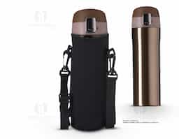 Porta copo ou garrafa em neoprene isotérmico.