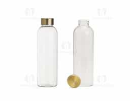 Garrafa de vidro borossilicato com capacidade de 650ml, acompanha capa de neoprene com alça para transporte. Tampa de alumínio.