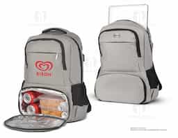 Mochila p/ notebook em tecido PET RECICLÁVEL com compartimento térmico