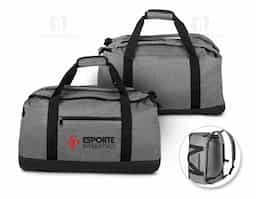 Mala/Mochila esportiva em polyester, compartimento interno espaçoso ideal para rotina de treinos e viagens, alça de mão dupla, alça de costas acolchoadas trazendo a possibilidade de usar como mochila, bolso externo com ziper. 
