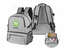 Mochila confeccionada em poliéster 300D com interior em PEVA, projetada para unir organização e praticidade no dia a dia. Possui dois bolsos laterais, bolso frontal, alça de mão e alças de ombro acolchoadas para maior conforto. Conta com compartimento superior acolchoado para notebooks de até 13", com volume total de até 23L. Na parte inferior, dispõe de compartimento térmico soldado com capacidade de 8,5L, ideal para transportar alimentos e bebidas com segurança.