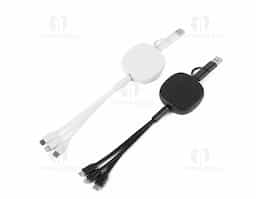 Carregador com tamanho ajustável em plástico detalhe em bambu contendo:Entrada Lightning Micro USB;USB-C;


