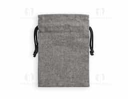 Sacola em algodão reciclado (140 g/m²) com cordão em algodão. Sacola reutilizável ideal para pequenos presentes. 140 x 200 mm