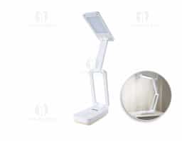 Luminária retrátil recarregável com 14 leds e funcionamento touch, material plástico. Contém três estágios de iluminação com regulagem de intensidade touch: luz fria (branca), luz quente (amarela) e luz mista (branca e amarela). Base com botão para ligar e desligar e área para encaixe na parte inferior. Acompanha uma bateria de lítio e cabo USB para carregamento .Aberta 45 cm