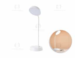  Luminária articulável recarregável com 10 leds e funcionamento touch, material plástico. Contém três estágios de iluminação com regulagem de intensidade touch: luz fria (branca), luz quente (amarela) e luz mista (branca e amarela). Base com botão para ligar e desligar. Acompanha uma bateria de lítio e cabo USB para carregamento.