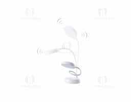  Luminária articulável recarregável com 10 leds e funcionamento touch, material plástico. Contém três estágios de iluminação com regulagem de intensidade touch: luz fria (branca), luz quente (amarela) e luz mista (branca e amarela). Base com botão para ligar e desligar. Acompanha uma bateria de lítio e cabo USB para carregamento.