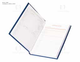 Agenda 2026 com capa dura em cromato. Contém páginas dedicadas a dados pessoais, calendários de 2025 até 2027, orçamento pessoal, anotações, planejamentos mensais, lista de contatos e mapas.

