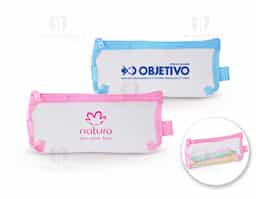Estojo de nylon com zíper equipado com duas alças personalizáveis