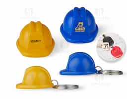 Chaveiro capacete de segurança EPI, material plástico.