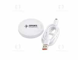 Carregador via indução formato disco com indicador de funcionamento em led, feito em plástico ABS. Acompanha cabo USB. OBS.: O CARREGADOR APENAS TRANSFERE CARGA, ELE NÃO POSSUI BATERIA PARA ARMAZENAMENTO (NÃO É UM POWER BANK).