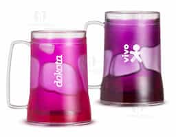 Caneca acrílica 400ml com gel térmico, congelar apenas de boca para baixo no máximo 48hs a cada congelamento.