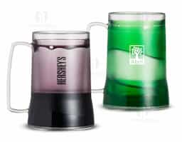 Caneca acrílica 400ml com gel térmico, congelar apenas de boca para baixo no máximo 48hs a cada congelamento.