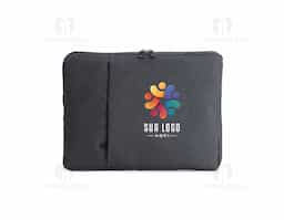 Pasta para tablet e notebook 14 em poliéster resistente à água com dois compartimentos e parte interna com estofamento aveludado.